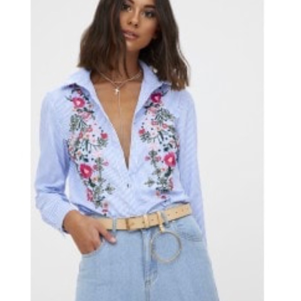 Blue button up